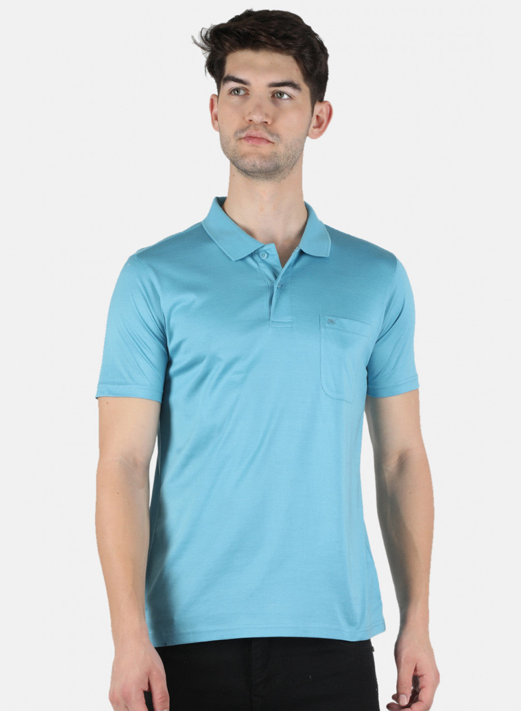 Men Blue Plain T-Shirt