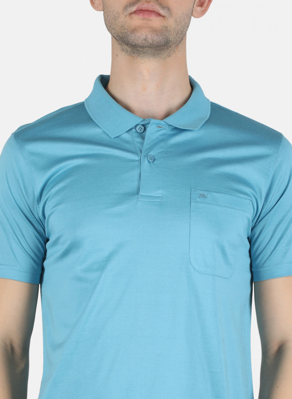 Men Blue Plain T-Shirt