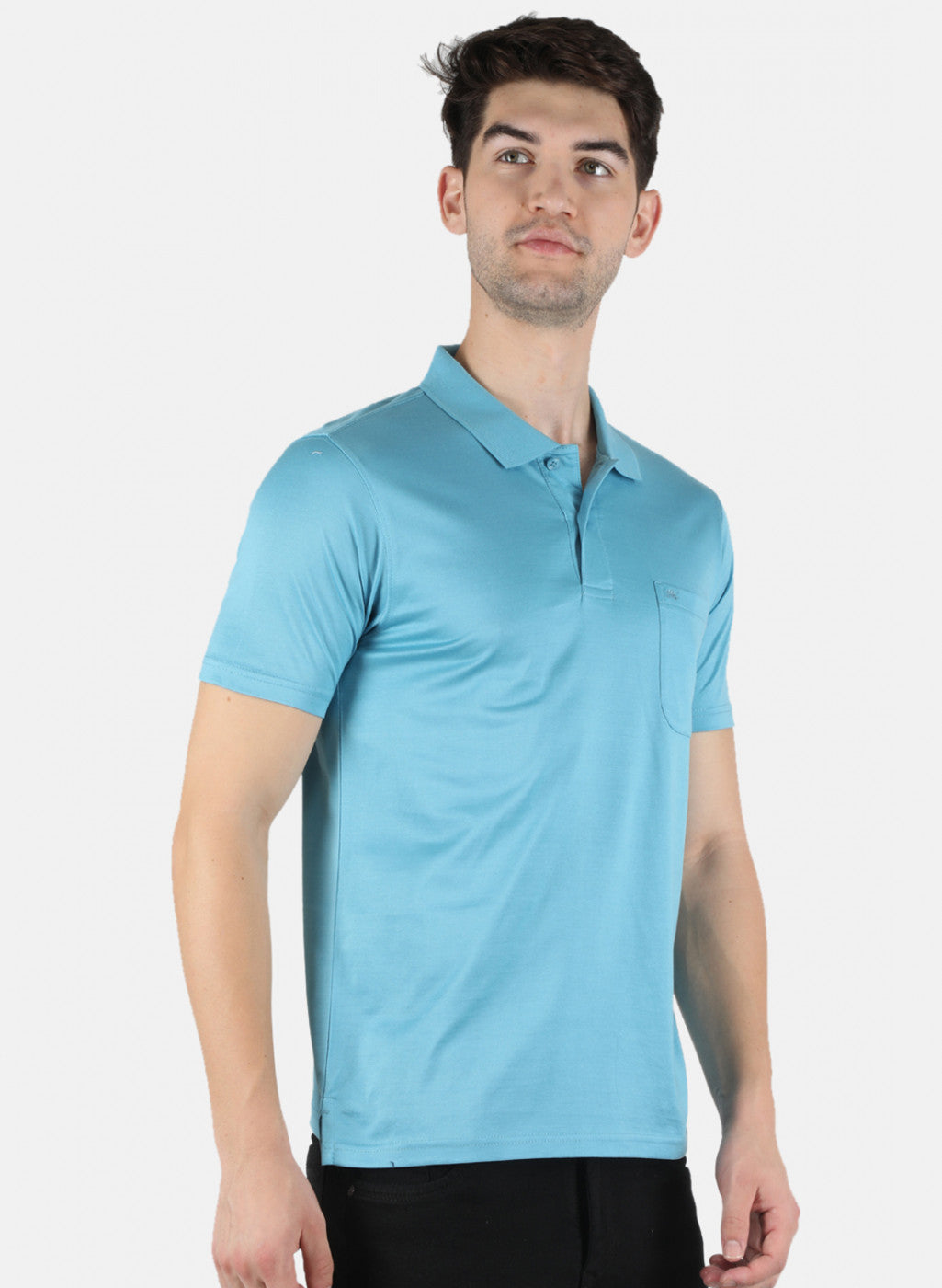 Men Blue Plain T-Shirt