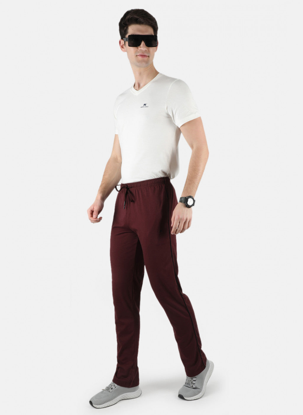 Men Maroon Plain Lower