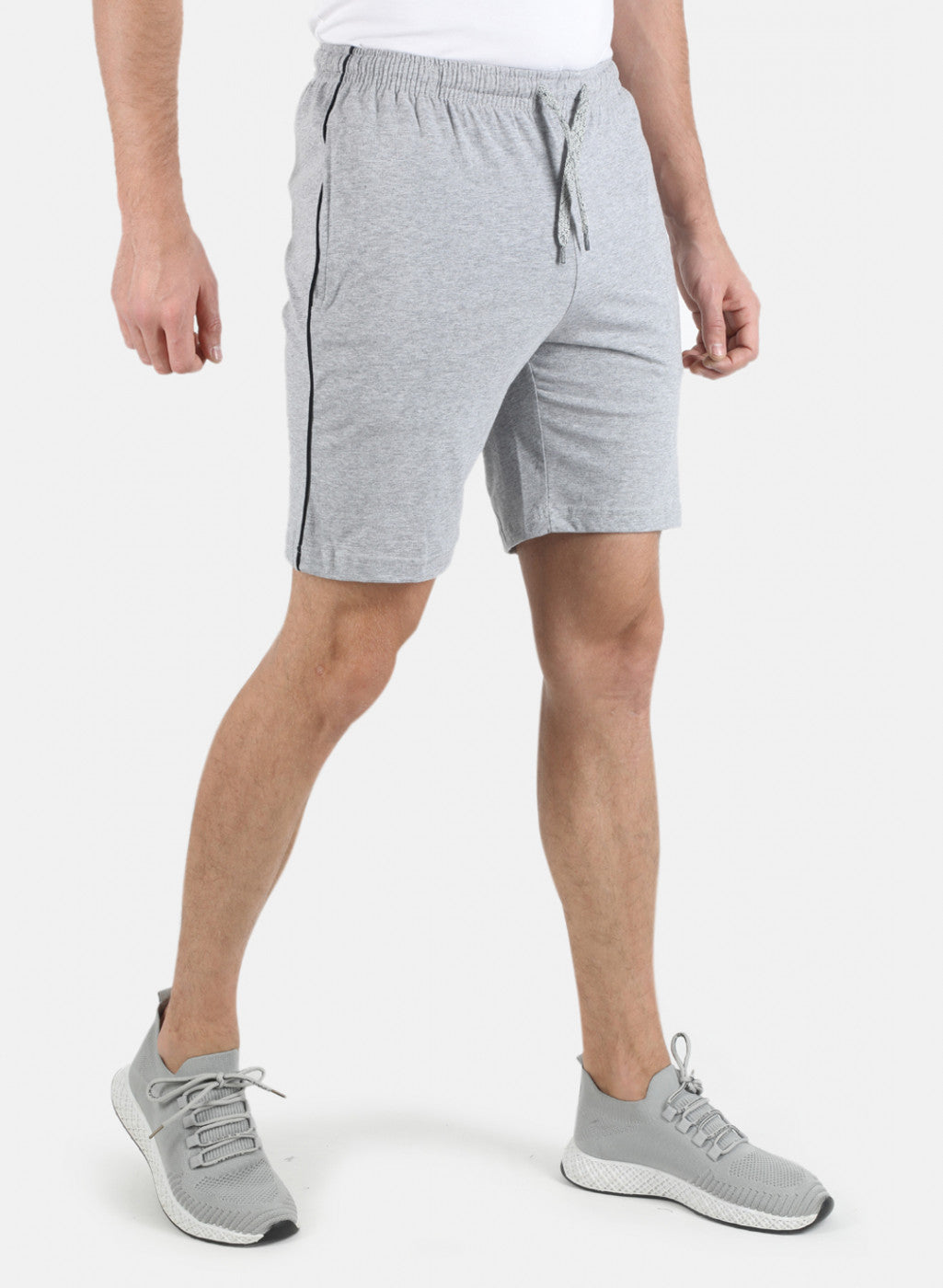 Men Grey Plain Bermuda