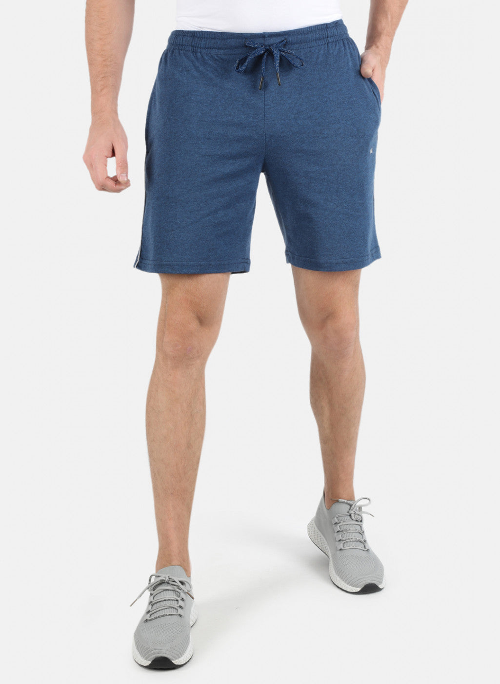 Men Blue Plain Bermuda