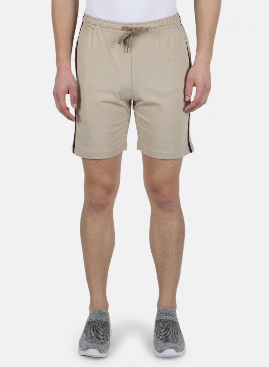 Men Beige Plain Bermuda