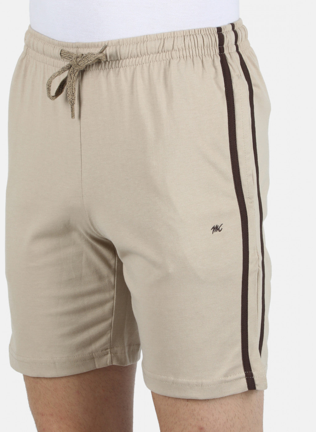 Men Beige Plain Bermuda