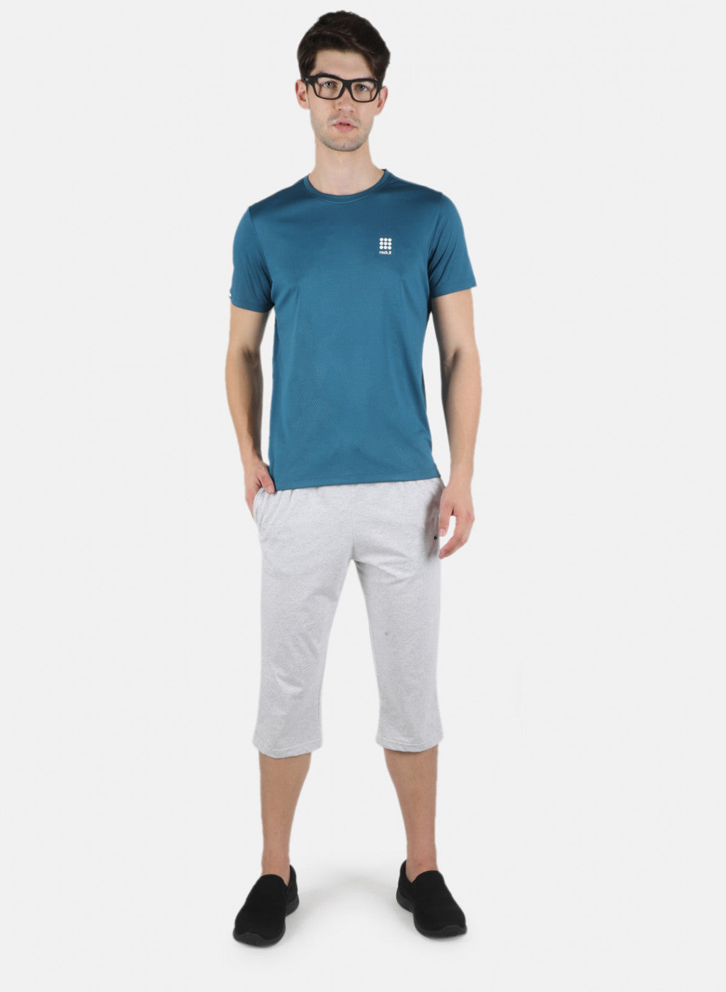 Men Off White Plain Capri