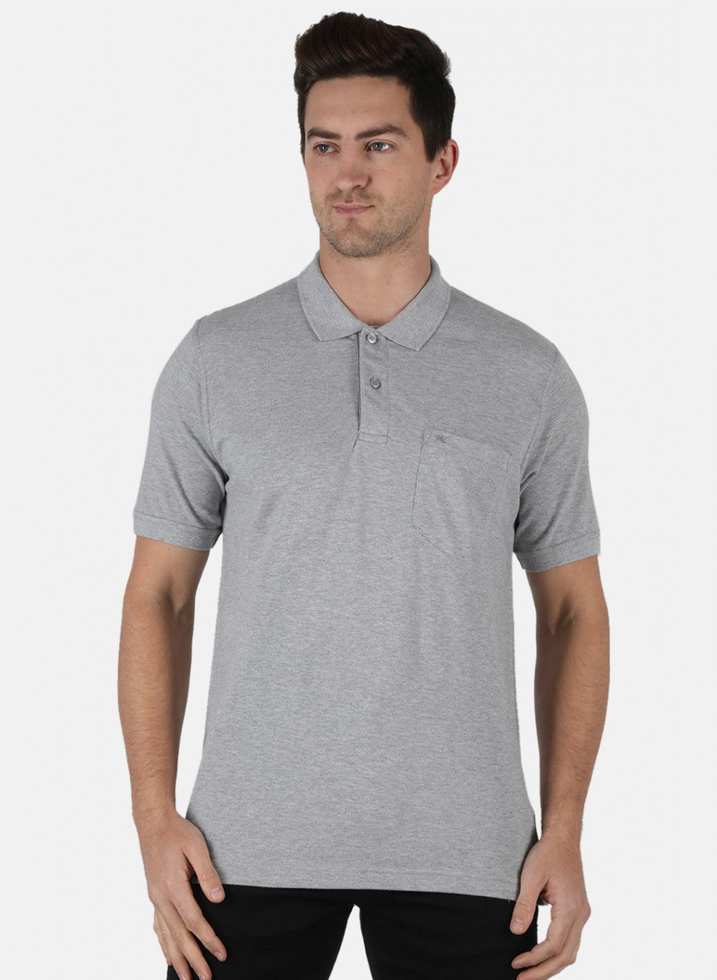 Men Grey Plain T-Shirt