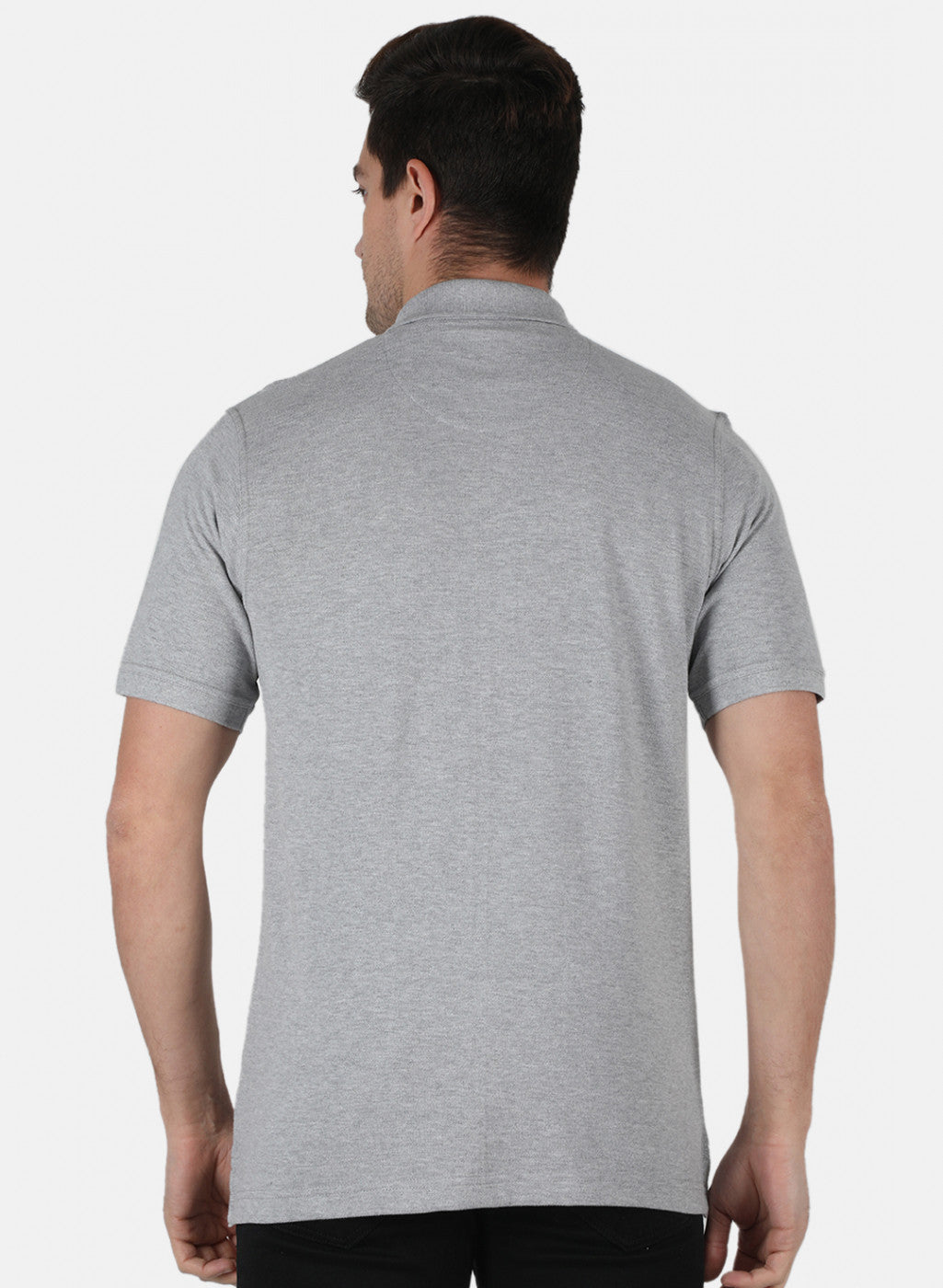 Men Grey Plain T-Shirt