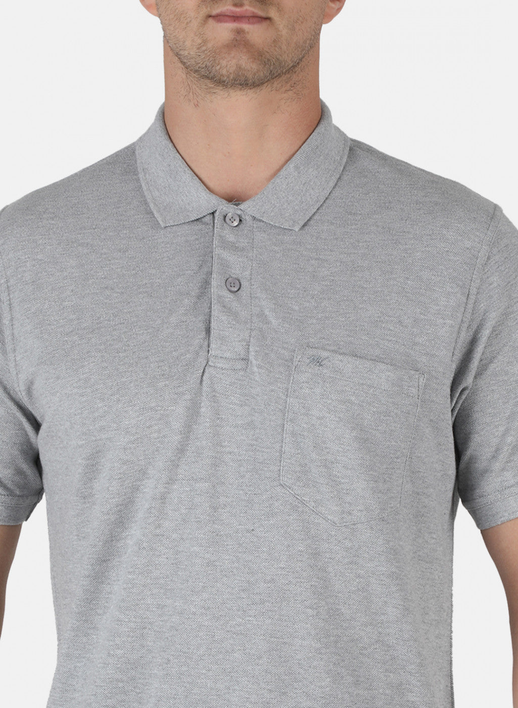 Men Grey Plain T-Shirt