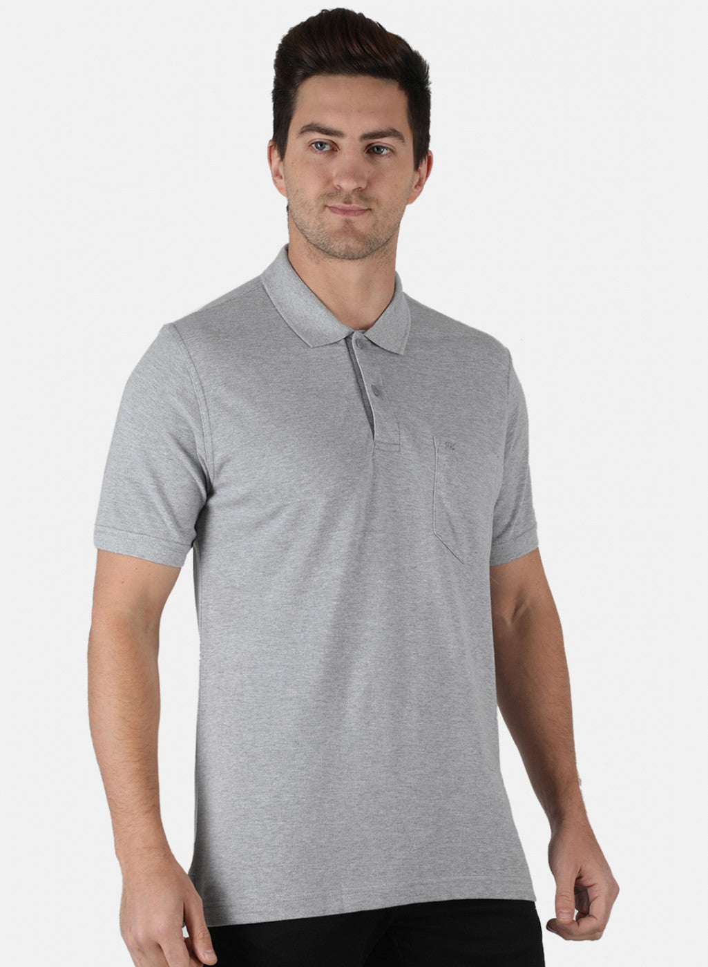 Men Grey Plain T-Shirt