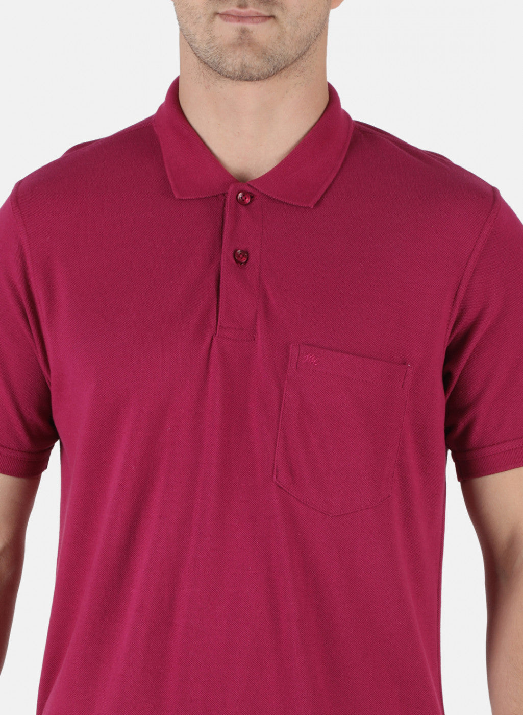 Men Pink Plain T-Shirt