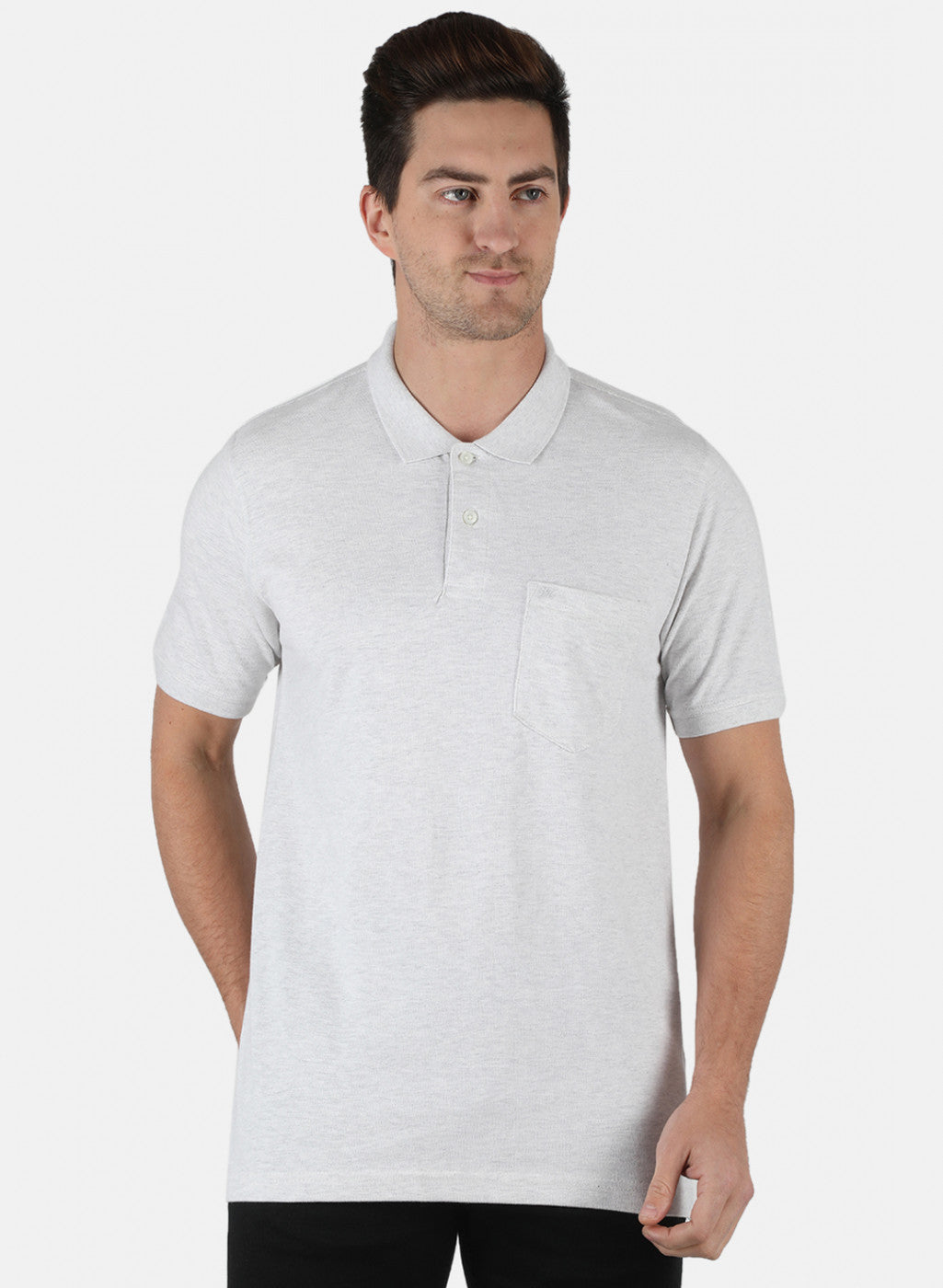 Men Grey Plain T-Shirt