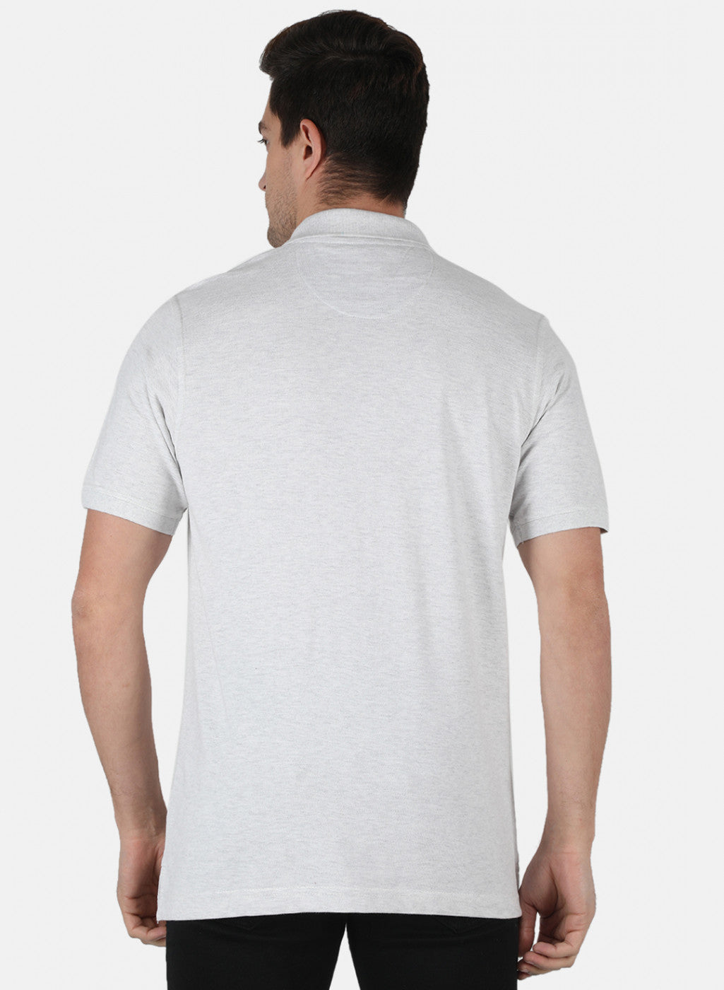 Men Grey Plain T-Shirt