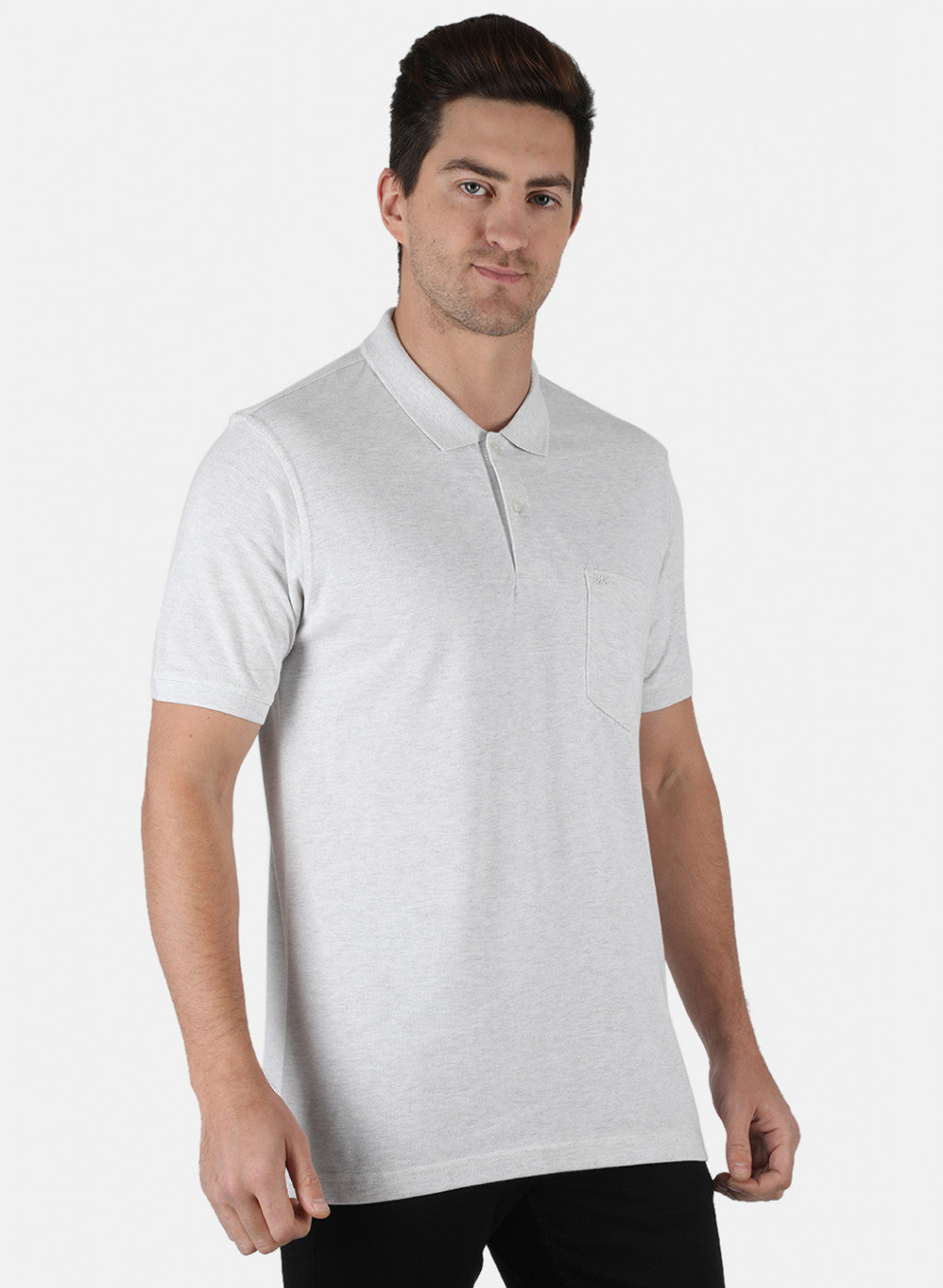 Men Grey Plain T-Shirt