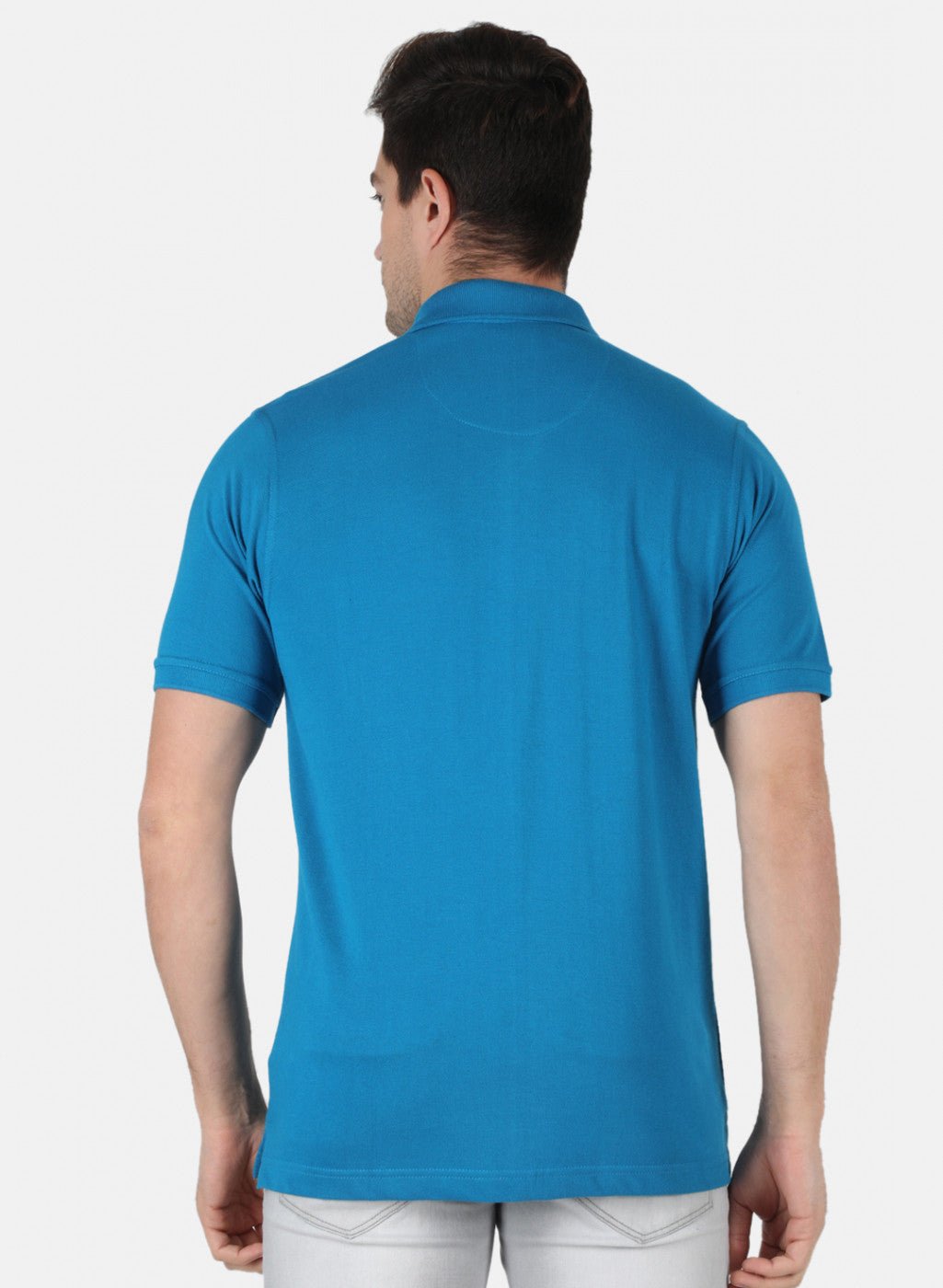 Men Blue Plain T-Shirt