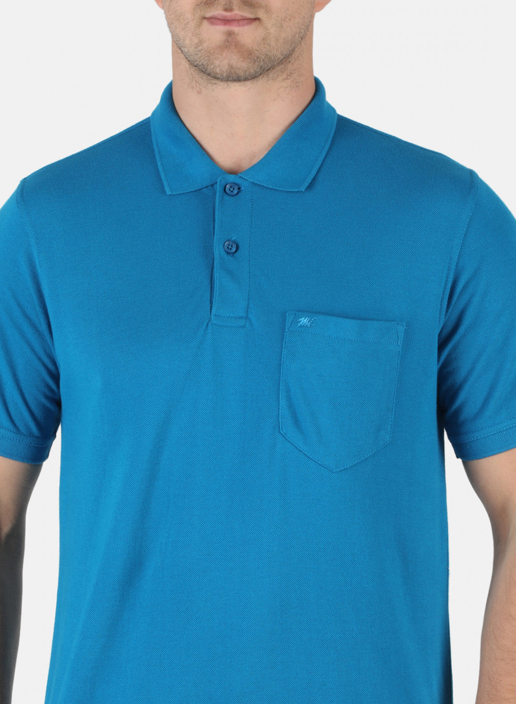 Men Blue Plain T-Shirt