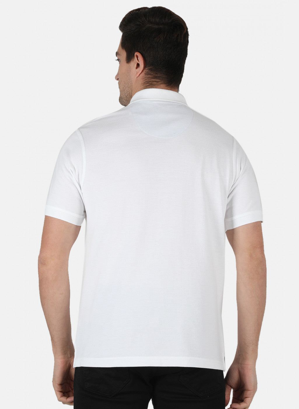 Men White Plain T-Shirt