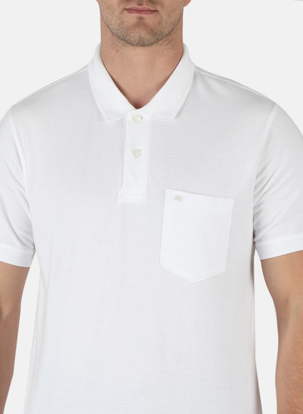 Men White Plain T-Shirt