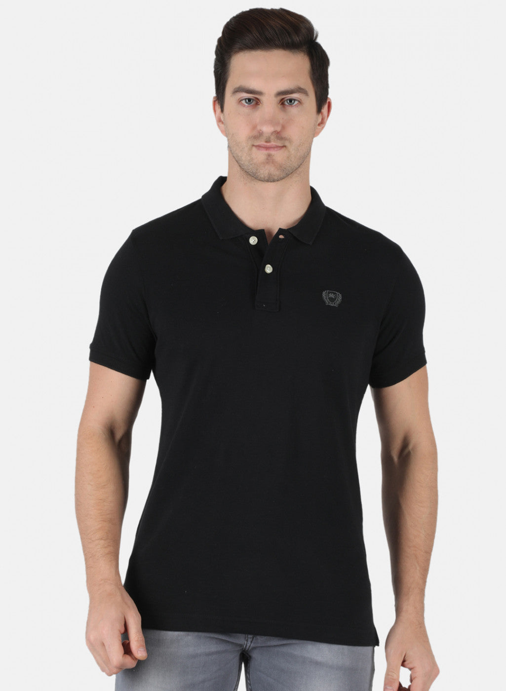 Men Black Plain T-Shirt