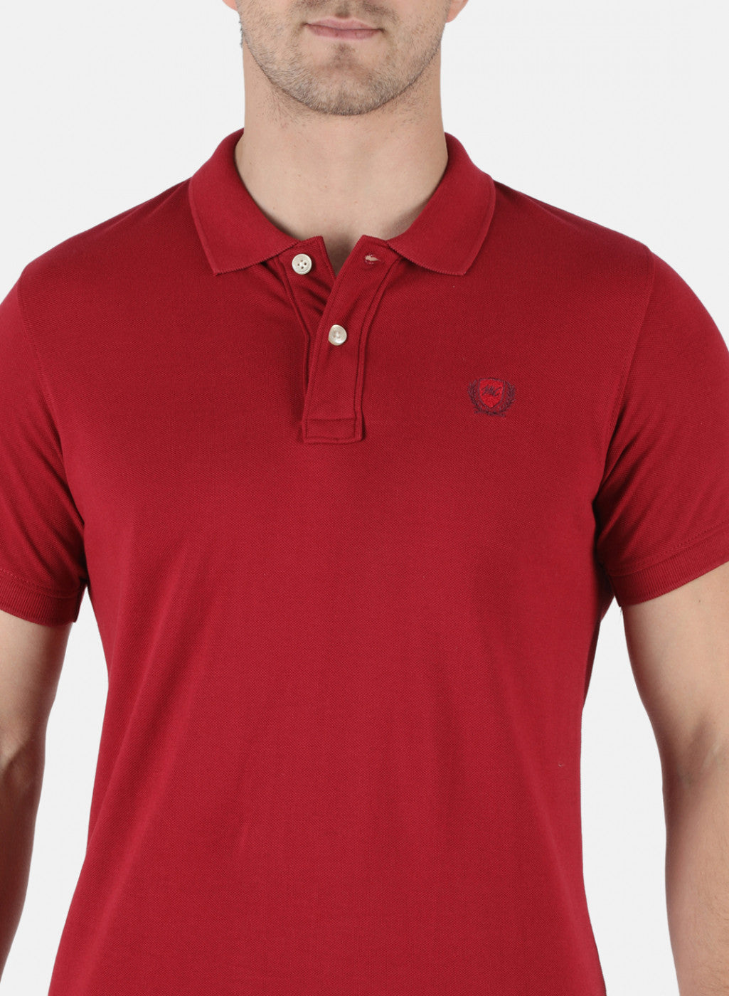 Men Maroon Plain T-Shirt