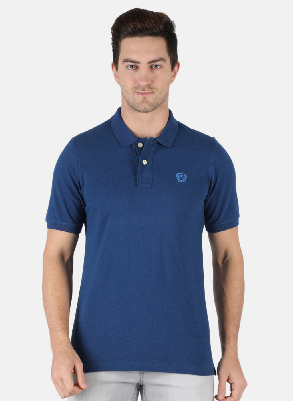 Men NAvy Blue Plain T-Shirt