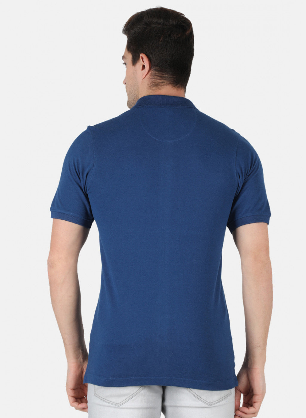 Men NAvy Blue Plain T-Shirt