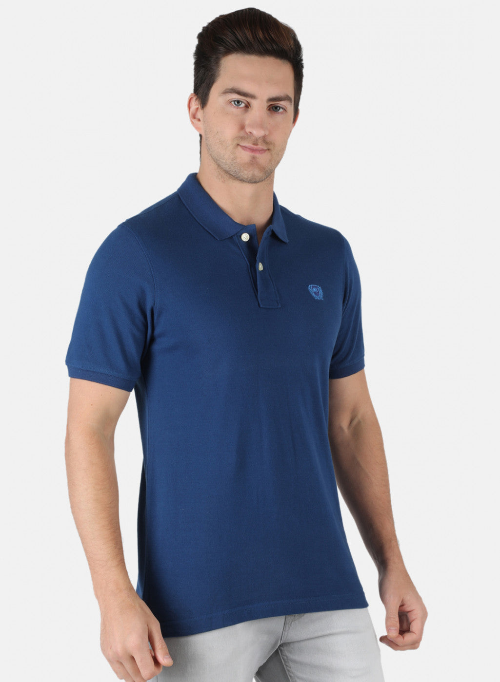 Men NAvy Blue Plain T-Shirt