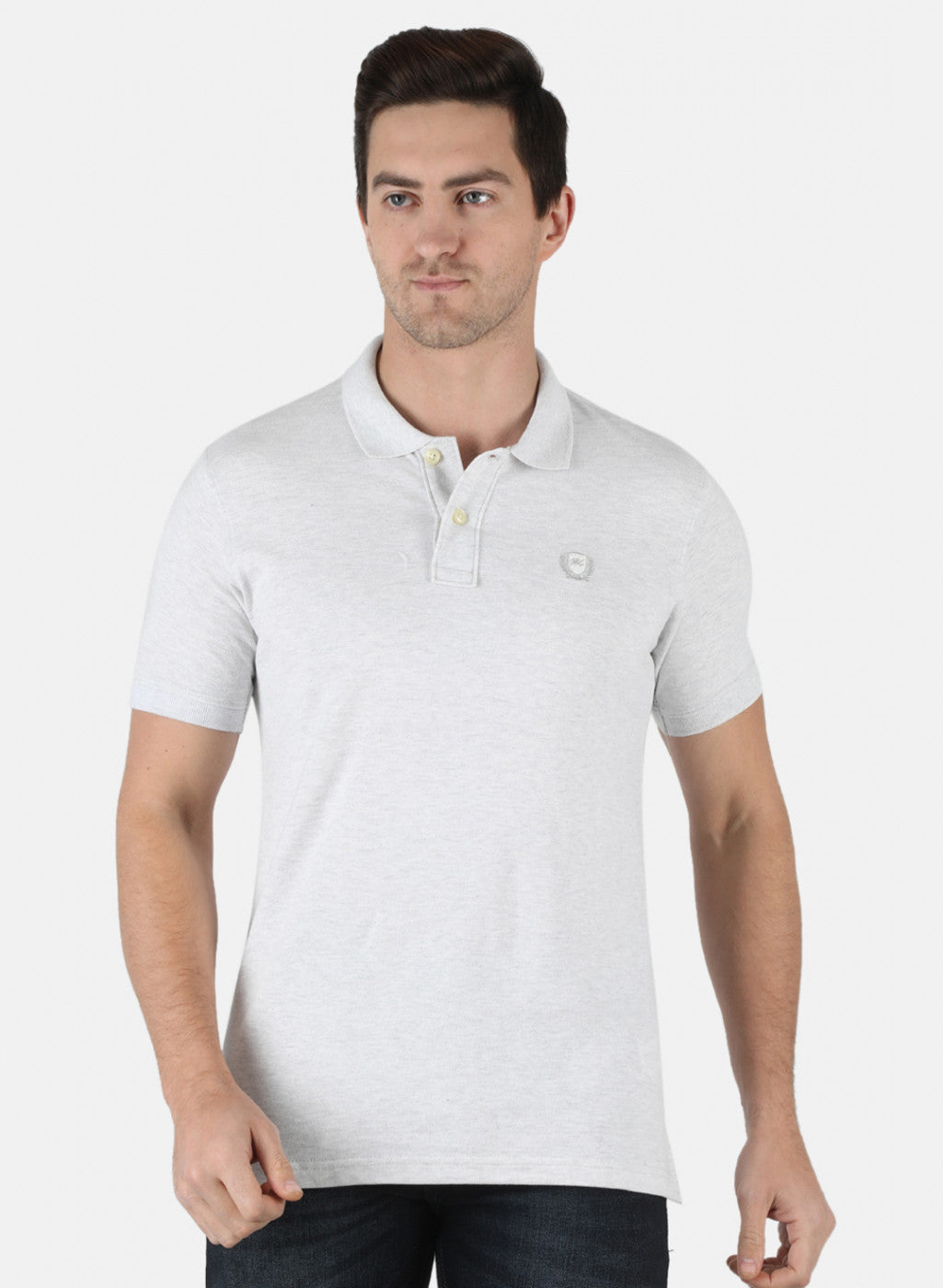 Men Grey Plain T-Shirt