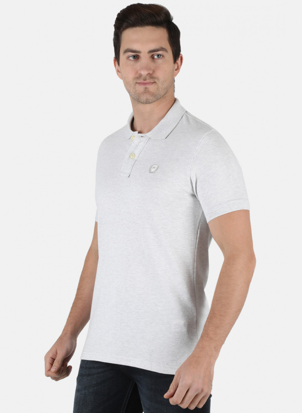 Men Grey Plain T-Shirt