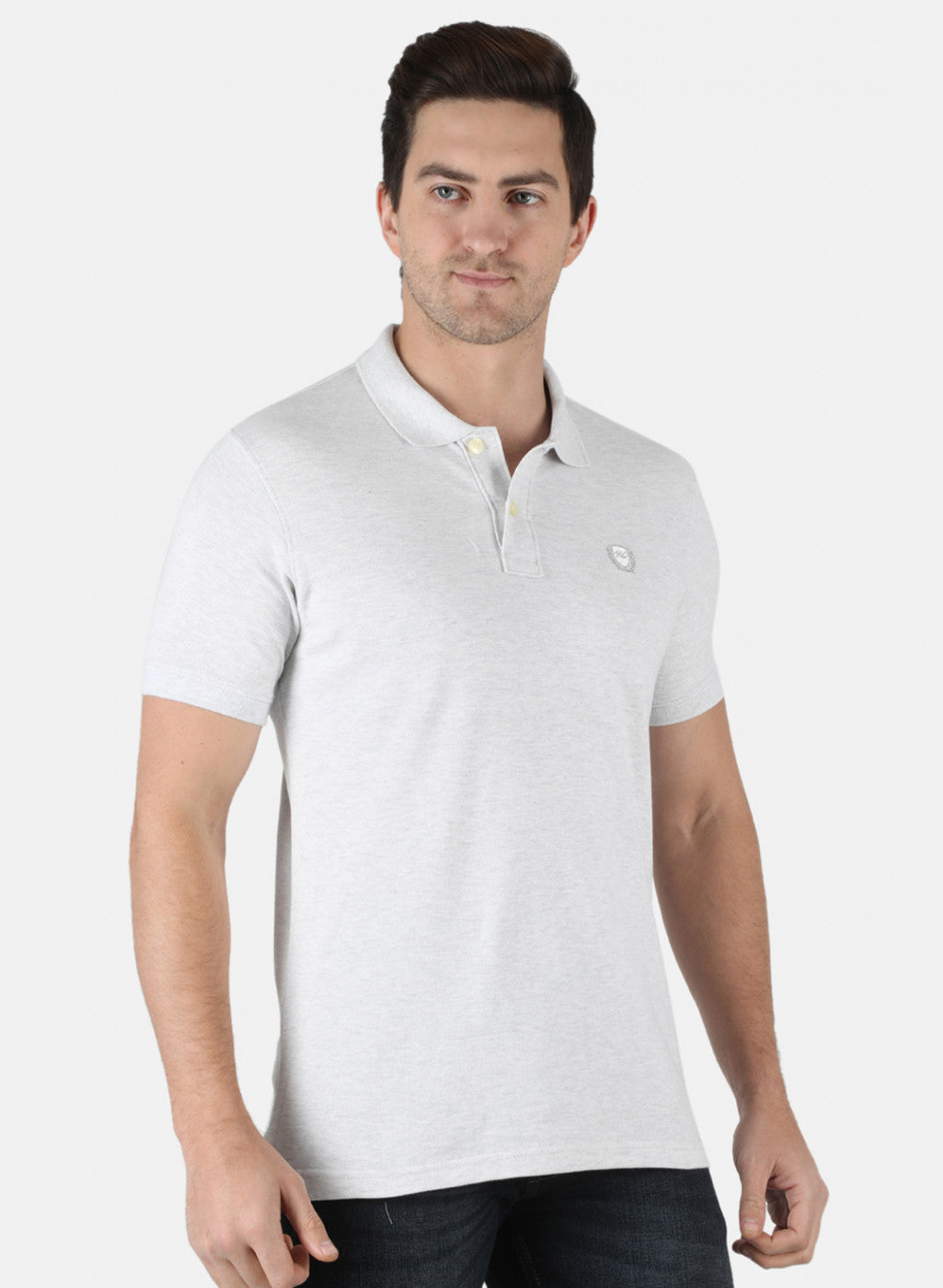 Men Grey Plain T-Shirt