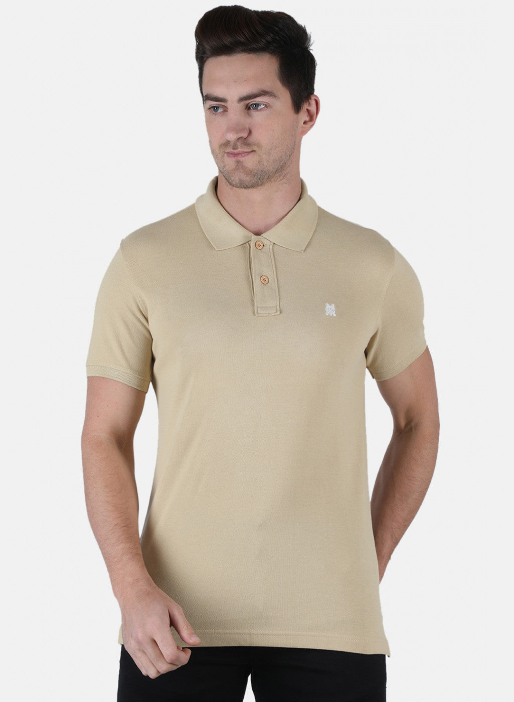 Men Brown Plain T-Shirt