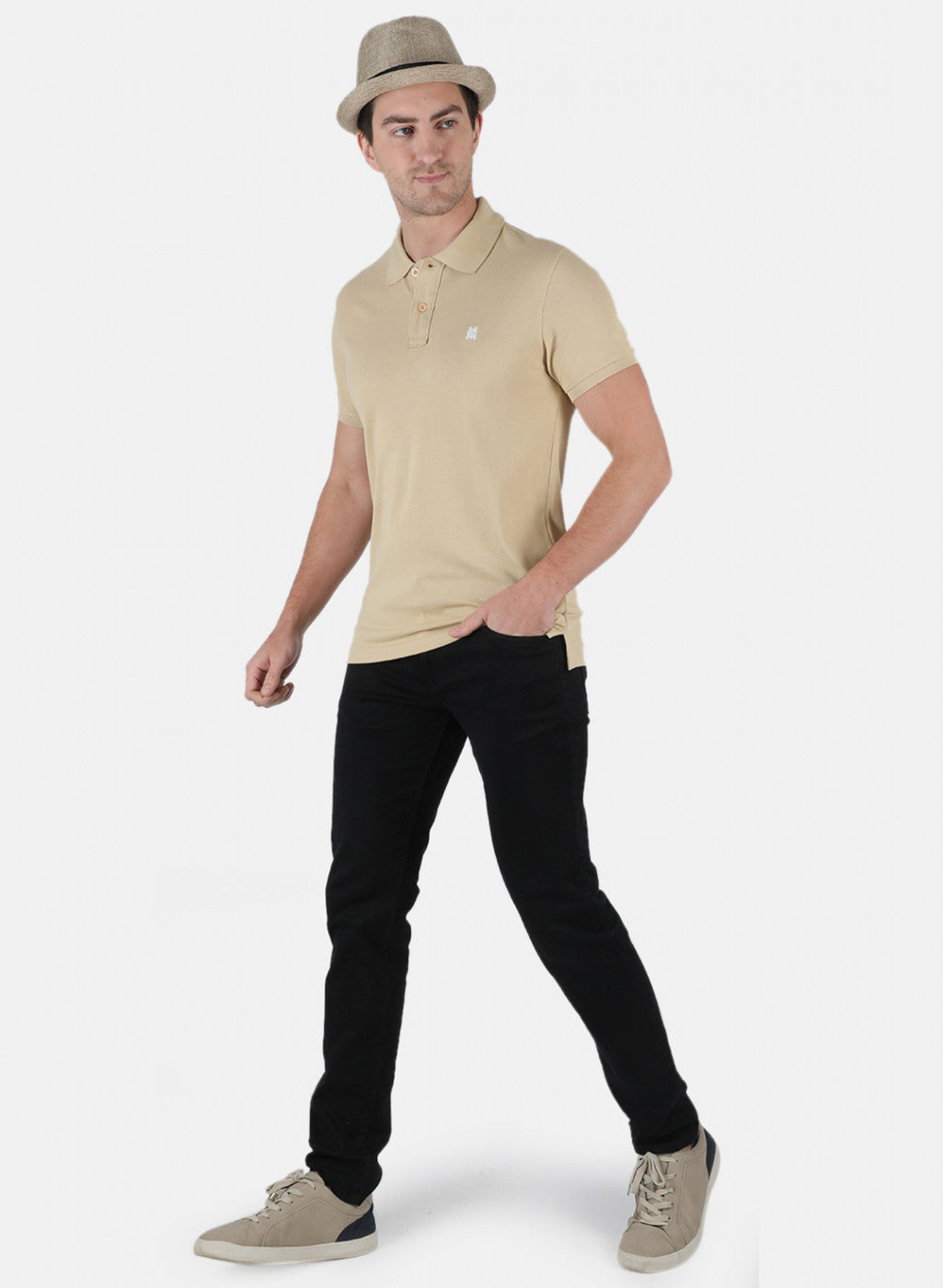 Men Brown Plain T-Shirt