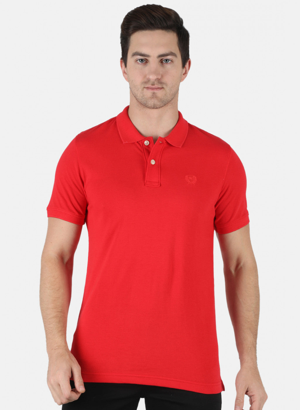 Men Red Plain T-Shirt