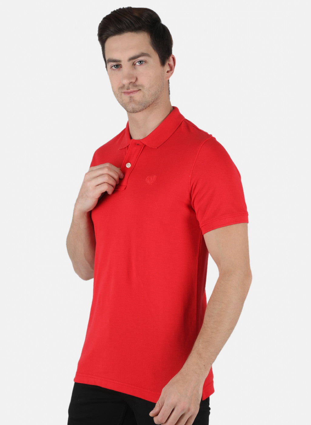 Men Red Plain T-Shirt