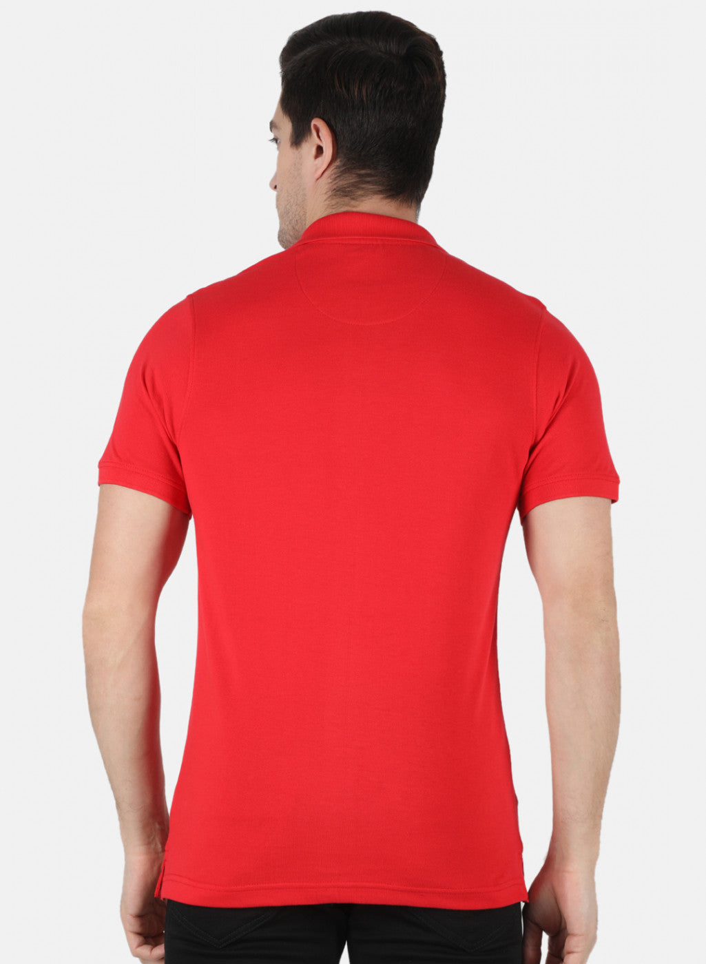 Men Red Plain T-Shirt