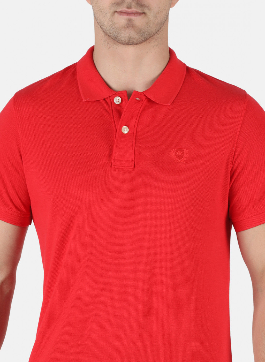 Men Red Plain T-Shirt