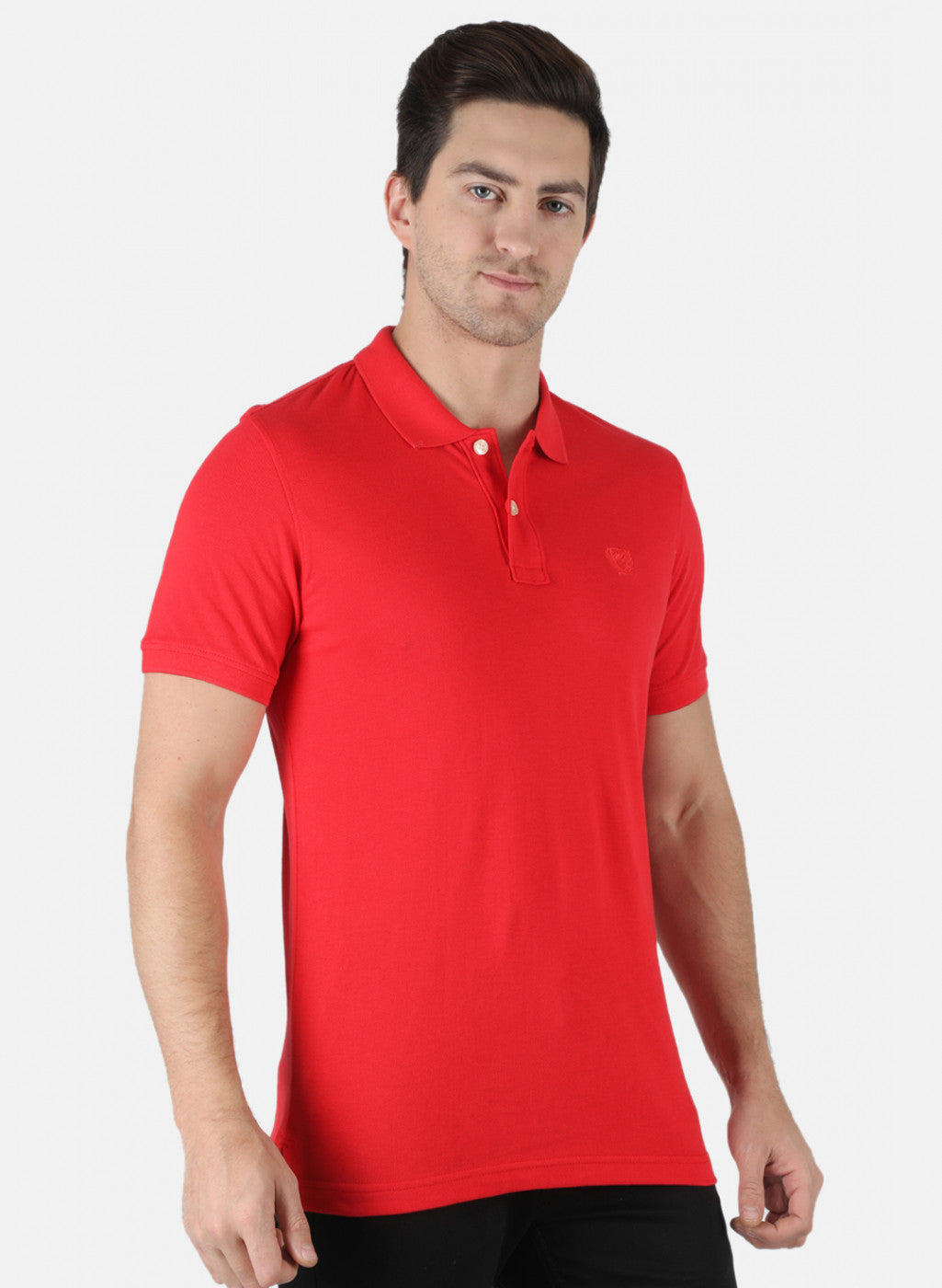 Men Red Plain T-Shirt