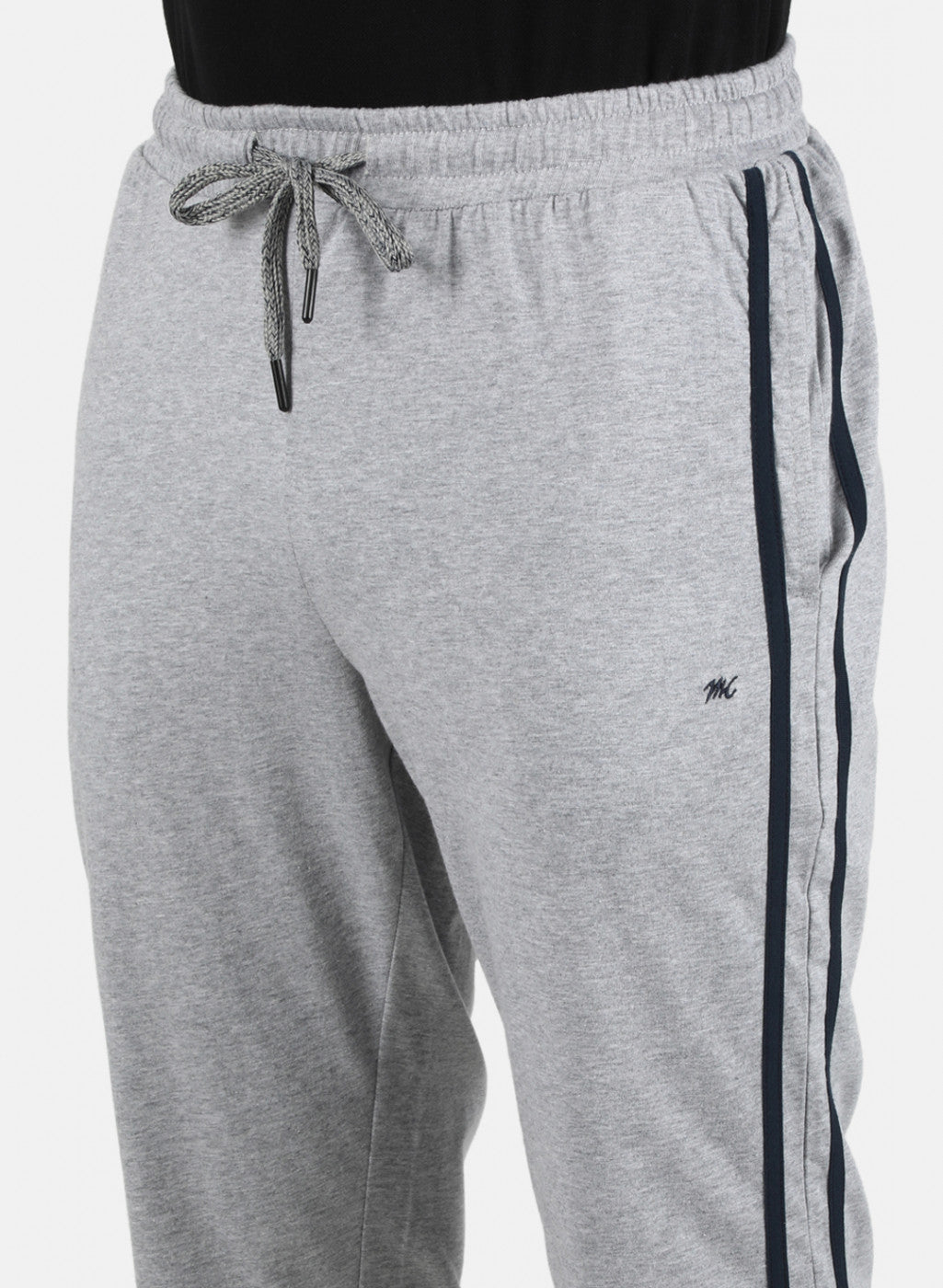 Men Grey Plain Capri