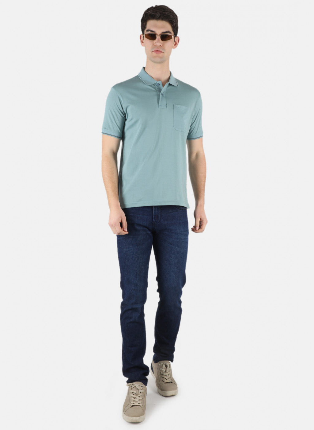 Men Grey Plain T-Shirt