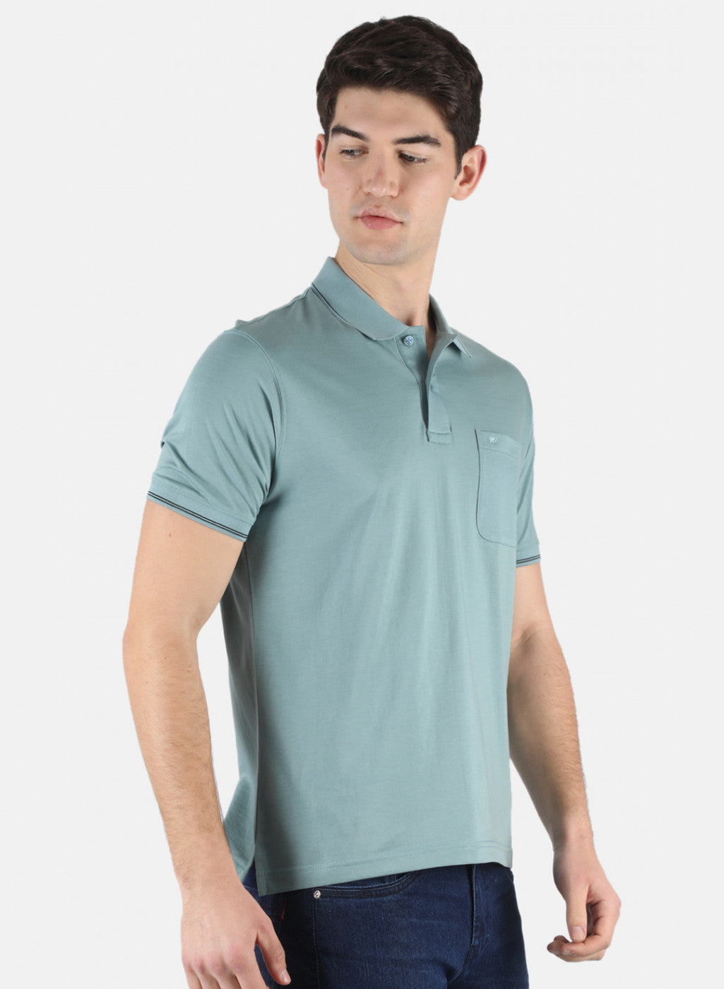 Men Grey Plain T-Shirt