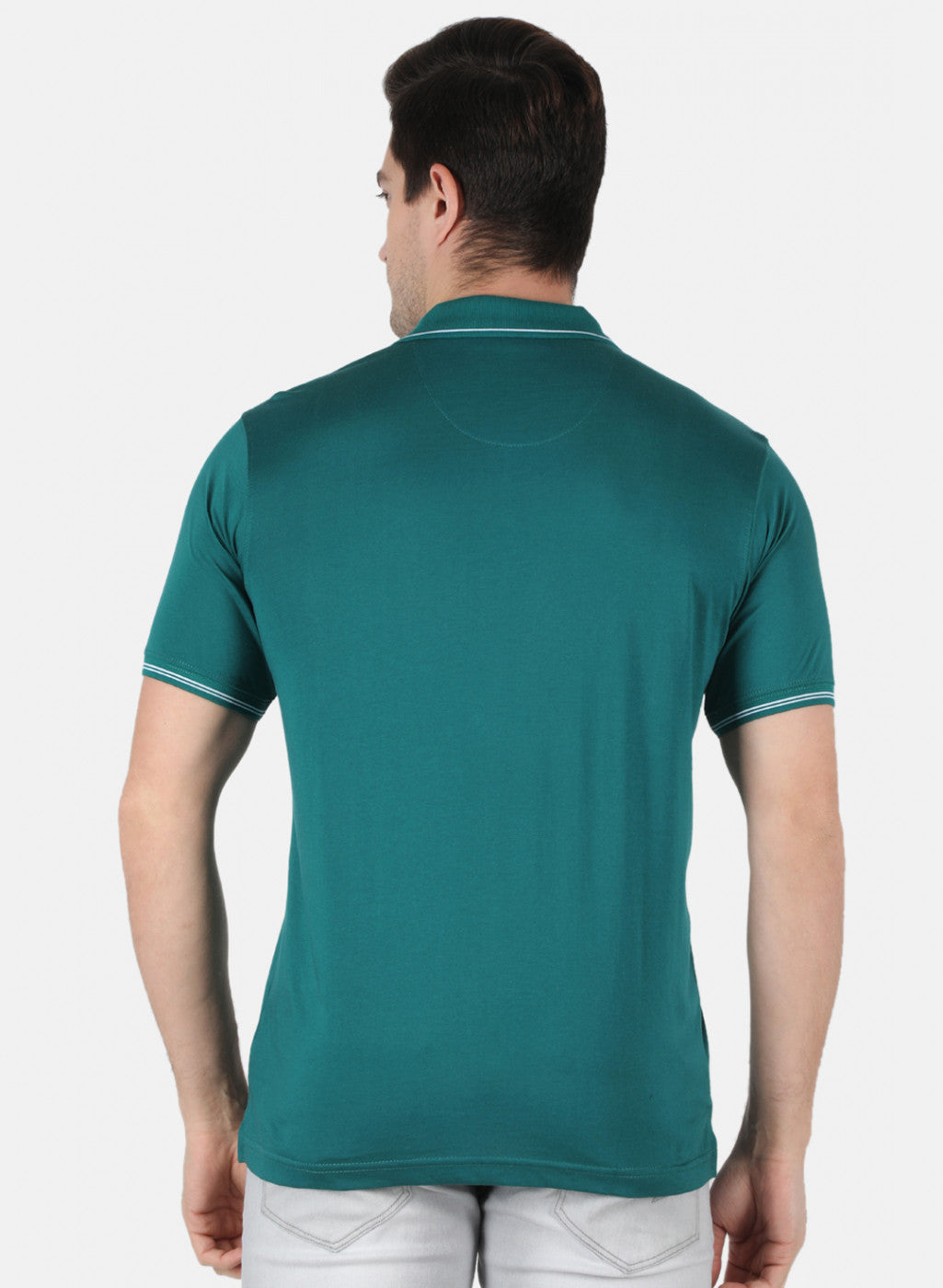 Men Green Plain T-Shirt