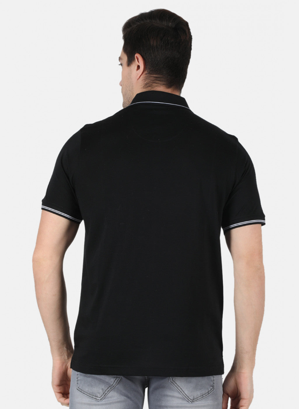 Men Black Plain T-Shirt