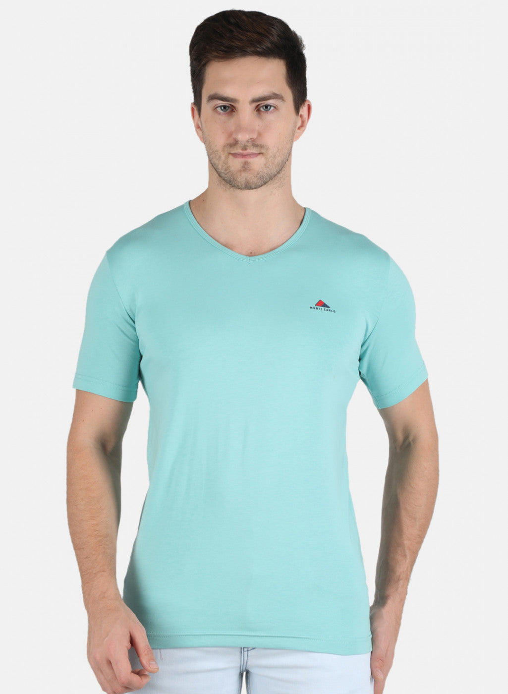 Men Blue Plain T-Shirt