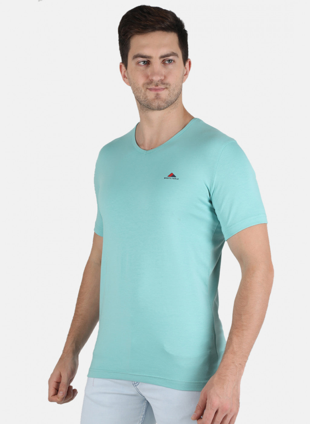 Men Blue Plain T-Shirt