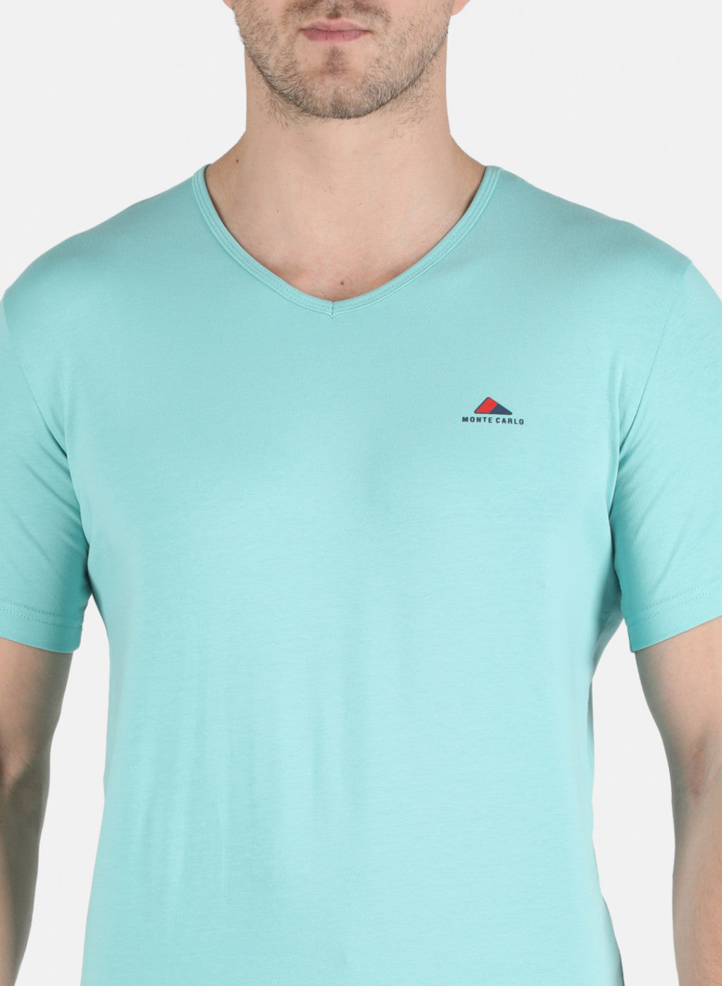 Men Blue Plain T-Shirt