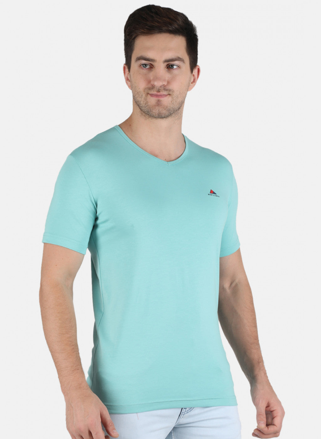 Men Blue Plain T-Shirt