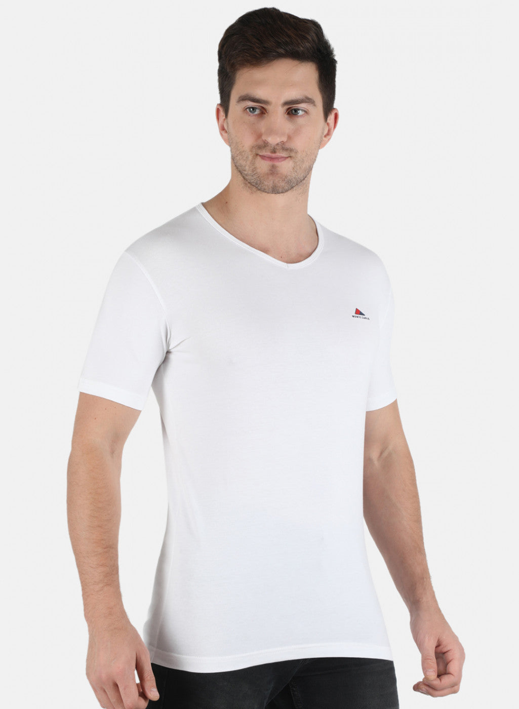 Men White Plain T-Shirt