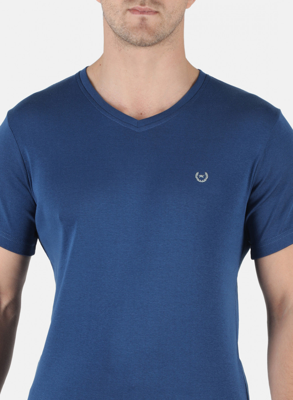 Men Blue Plain T-Shirt