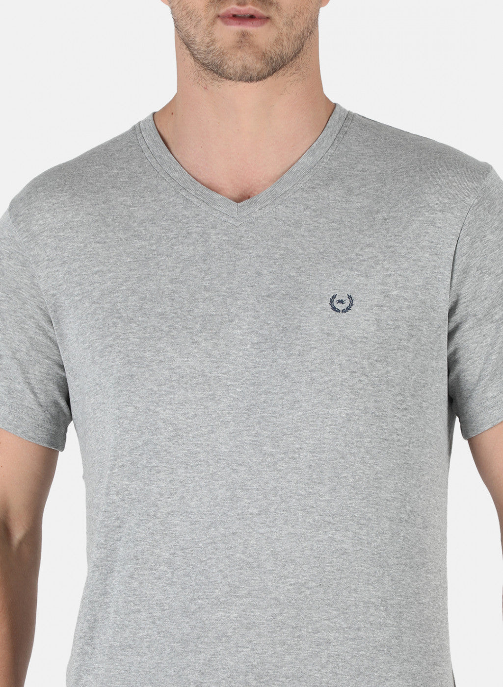 Men Grey Plain T-Shirt