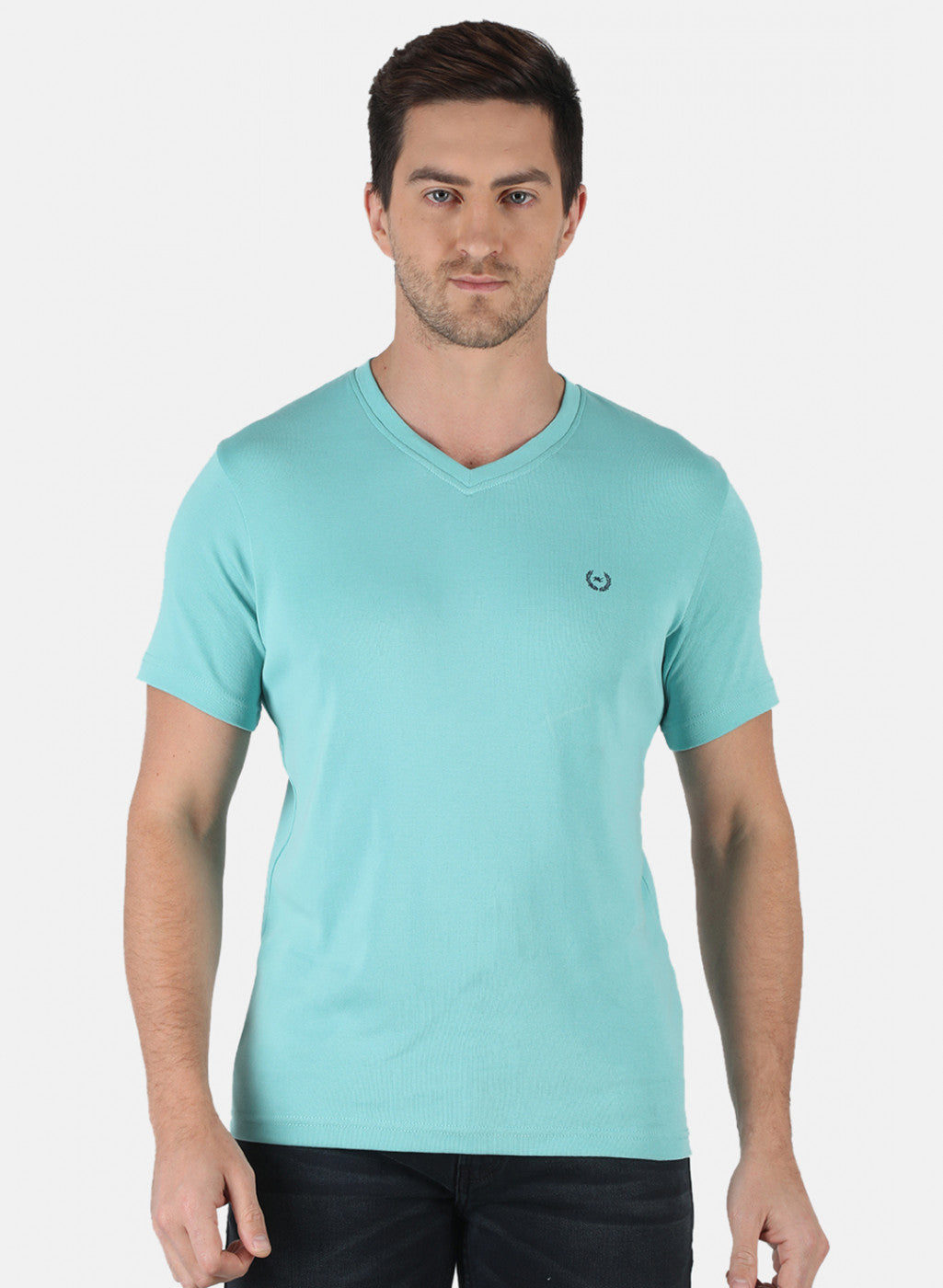 Men Blue Plain T-Shirt