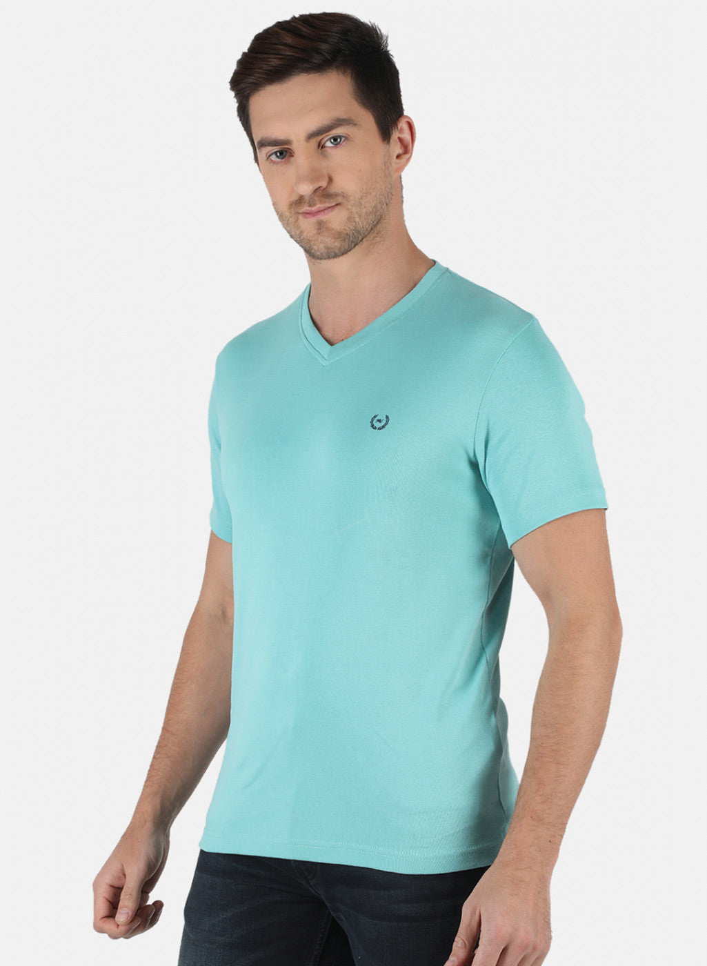 Men Blue Plain T-Shirt